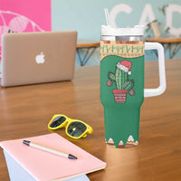 Western Yoke Tumbler With Handle Cactus Christmas Cute Style - Wonder Print Shop