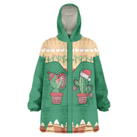 Western Yoke Wearable Blanket Hoodie Cactus Christmas Cute Style - Wonder Print Shop