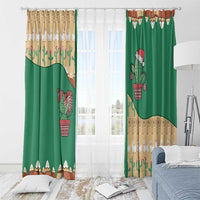 Western Yoke Window Curtain Cactus Christmas Cute Style - Wonder Print Shop
