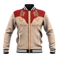 Western Yoke Baseball Jacket Gingerbread Howdy Christmas - Wonder Print Shop