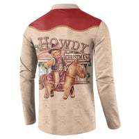 Western Yoke Button Sweatshirt Gingerbread Howdy Christmas - Wonder Print Shop