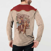 Western Yoke Button Sweatshirt Gingerbread Howdy Christmas - Wonder Print Shop