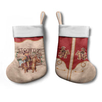 Western Yoke Christmas Stocking Gingerbread Howdy Christmas - Wonder Print Shop