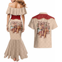 Western Yoke Couples Matching Mermaid Dress and Hawaiian Shirt Gingerbread Howdy Christmas - Wonder Print Shop