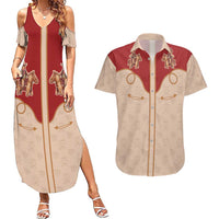 Western Yoke Couples Matching Summer Maxi Dress and Hawaiian Shirt Gingerbread Howdy Christmas - Wonder Print Shop