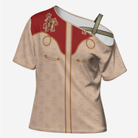 Western Yoke Cross Shoulder Shirt Gingerbread Howdy Christmas - Wonder Print Shop