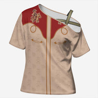 Western Yoke Cross Shoulder Shirt Gingerbread Howdy Christmas - Wonder Print Shop