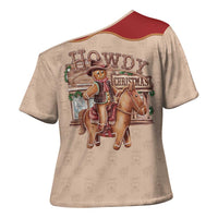 Western Yoke Cross Shoulder Shirt Gingerbread Howdy Christmas - Wonder Print Shop