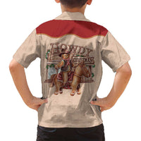 Western Yoke Family Matching Long Sleeve Bodycon Dress and Hawaiian Shirt Gingerbread Howdy Christmas - Wonder Print Shop
