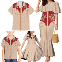Western Yoke Family Matching Mermaid Dress and Hawaiian Shirt Gingerbread Howdy Christmas - Wonder Print Shop