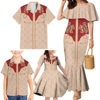 Western Yoke Family Matching Mermaid Dress and Hawaiian Shirt Gingerbread Howdy Christmas - Wonder Print Shop