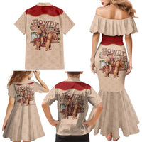 Western Yoke Family Matching Mermaid Dress and Hawaiian Shirt Gingerbread Howdy Christmas - Wonder Print Shop