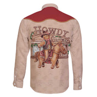 Western Yoke Family Matching Off Shoulder Short Dress and Hawaiian Shirt Gingerbread Howdy Christmas - Wonder Print Shop