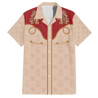 Western Yoke Family Matching Short Sleeve Bodycon Dress and Hawaiian Shirt Gingerbread Howdy Christmas - Wonder Print Shop