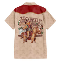 Western Yoke Family Matching Short Sleeve Bodycon Dress and Hawaiian Shirt Gingerbread Howdy Christmas - Wonder Print Shop
