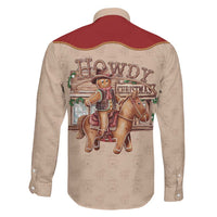 Western Yoke Family Matching Short Sleeve Bodycon Dress and Hawaiian Shirt Gingerbread Howdy Christmas - Wonder Print Shop