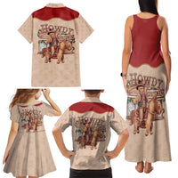 Western Yoke Family Matching Tank Maxi Dress and Hawaiian Shirt Gingerbread Howdy Christmas - Wonder Print Shop