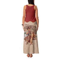 Western Yoke Family Matching Tank Maxi Dress and Hawaiian Shirt Gingerbread Howdy Christmas - Wonder Print Shop