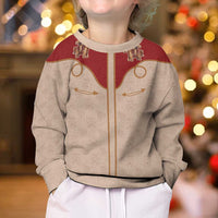 Western Yoke Kid Ugly Christmas Sweater Gingerbread Howdy Christmas - Wonder Print Shop