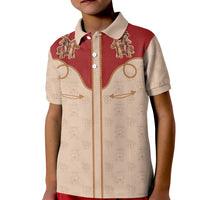 Western Yoke Kid Polo Shirt Gingerbread Howdy Christmas - Wonder Print Shop