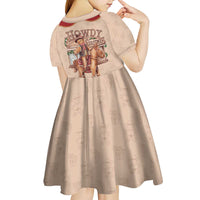 Western Yoke Kid Short Sleeve Dress Gingerbread Howdy Christmas - Wonder Print Shop