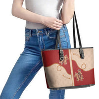 Western Yoke Leather Tote Bag Gingerbread Howdy Christmas - Wonder Print Shop