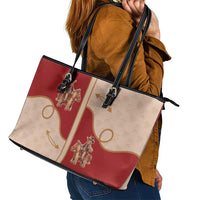 Western Yoke Leather Tote Bag Gingerbread Howdy Christmas - Wonder Print Shop