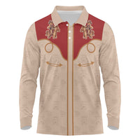 Western Yoke Long Sleeve Polo Shirt Gingerbread Howdy Christmas - Wonder Print Shop