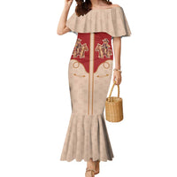 Western Yoke Mermaid Dress Gingerbread Howdy Christmas - Wonder Print Shop