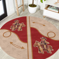 Western Yoke Round Carpet Gingerbread Howdy Christmas - Wonder Print Shop