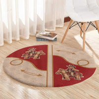 Western Yoke Round Carpet Gingerbread Howdy Christmas - Wonder Print Shop