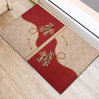Western Yoke Rubber Doormat Gingerbread Howdy Christmas - Wonder Print Shop