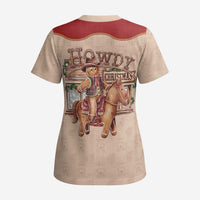 Western Yoke Scrub Top Gingerbread Howdy Christmas - Wonder Print Shop