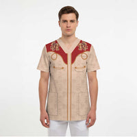 Western Yoke Scrub Top Gingerbread Howdy Christmas - Wonder Print Shop