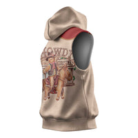 Western Yoke Sleeveless Hoodie Gingerbread Howdy Christmas - Wonder Print Shop