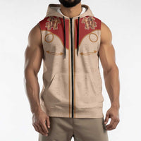 Western Yoke Sleeveless Zip Hoodie Gingerbread Howdy Christmas - Wonder Print Shop