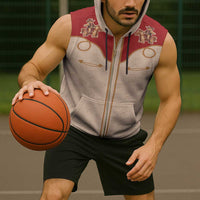 Western Yoke Sleeveless Zip Hoodie Gingerbread Howdy Christmas - Wonder Print Shop