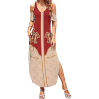 Western Yoke Summer Maxi Dress Gingerbread Howdy Christmas - Wonder Print Shop
