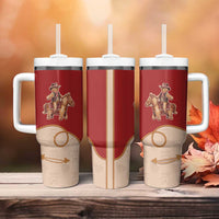 Western Yoke Tumbler With Handle Gingerbread Howdy Christmas - Wonder Print Shop
