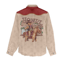 Western Yoke Women Casual Shirt Gingerbread Howdy Christmas - Wonder Print Shop