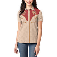 Western Yoke Women Polo Shirt Gingerbread Howdy Christmas - Wonder Print Shop