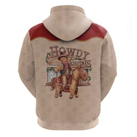 Western Yoke Zip Hoodie Gingerbread Howdy Christmas - Wonder Print Shop