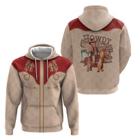 Western Yoke Zip Hoodie Gingerbread Howdy Christmas - Wonder Print Shop