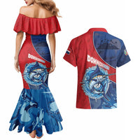 Dominican Republic Fishing Couples Matching Mermaid Dress and Hawaiian Shirt Caribbean Master Baiter - Wonder Print Shop