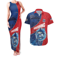 Dominican Republic Fishing Couples Matching Tank Maxi Dress and Hawaiian Shirt Caribbean Master Baiter - Wonder Print Shop