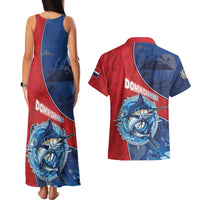 Dominican Republic Fishing Couples Matching Tank Maxi Dress and Hawaiian Shirt Caribbean Master Baiter - Wonder Print Shop