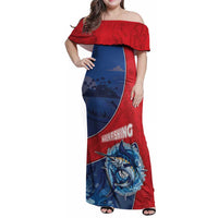 Dominican Republic Fishing Family Matching Off Shoulder Maxi Dress and Hawaiian Shirt Caribbean Master Baiter - Wonder Print Shop