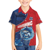 Dominican Republic Fishing Family Matching Off Shoulder Maxi Dress and Hawaiian Shirt Caribbean Master Baiter - Wonder Print Shop