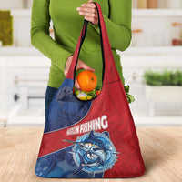 Dominican Republic Fishing Grocery Bag Caribbean Master Baiter - Wonder Print Shop