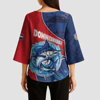 Dominican Republic Fishing Kimono Sleeve Blouse Caribbean Master Baiter - Wonder Print Shop